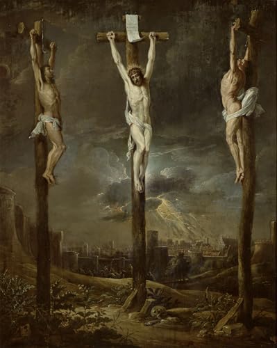 Pinturas murales retro del Calvario de David Teniers para salon elegante 60x90cm