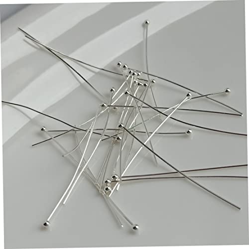 Fengzhao Jewelry Making Head Pins, 200Pcs 50Mm Platinum Silver Plated Brass Ball Head Pins For Earrings Jewelry Making Head Pins #TOP3
