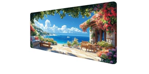 Tapis de souris XXL 900x400 pour PC gamer portable avec base antidérapante