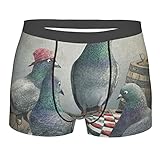 Weich, leicht und bequem yazs Herren-Boxershorts, Unterwäsche, Unterhose, Größe M, Tauben, Schachspiel, lustiges Spiel