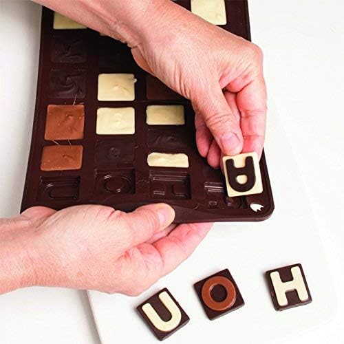 Grande alfabeto e numero stampi in Silicone per cioccolato e vassoio di caramell