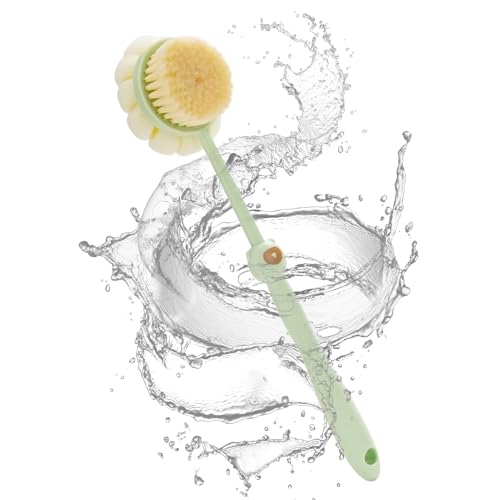szaluyk Cepillo De Espalda De Ducha | Cepillo De Baño Con Mango Largo | Cerdas Dobles Fichas Secado Rápido Limpieza Profunda Exfoliante Piel Cuidado Pies