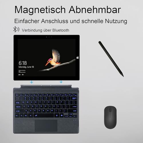 Teclado inalámbrico con trackpad y carga USB para Surface Pro Copilot+ 3