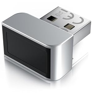 CSL - USB Fingerabdrucksensor für PC - Fingerprint Key - bis zu 10 IDs – kompatibel mit Windows 11 – unterstützt bis zu 10 IDs – Plug & Play – Rundumerkennung – Aluminium