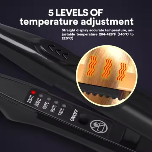 Image of Ktein Mini Flat Iron for Short Hair, Pixie Cut, Bangs, Beard & Wavy Styling | 2-in-1 Ceramic Pencil Hair Straightener for Men & Women | 5 Temp Settings | Fast Heating | Anti-Scald Design