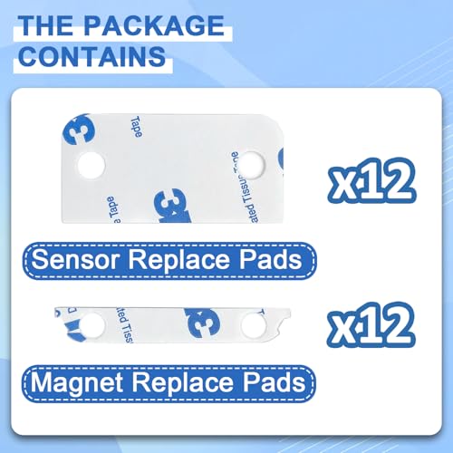 Image of Replacement Adhesive Pads for Ring Alarm Contact Sensors Magnets (2nd Gen), Double Sided Adhesive Tape, 12 Sensor and 12 Magnet Pads