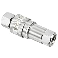 PATIKIL 1Set Hydraulische Schnellkupplung Karbonstahl G1/4 Buchse Fitting Adapter Silber