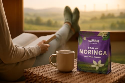 Image of Cederberg Tea Company Organic Moringa Tea - 30 Tea Bags | Organic Herbal Tea From Single Origin | Eco-Friendly Tea Bags | Non-GMO Caffeine Free Tea With Zero Sugar