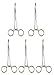 Pean Surgical Hemostat Forceps 6 1/4 inches Curved Pack of 5