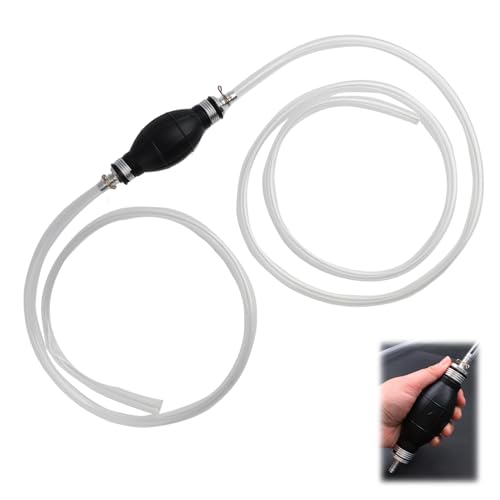 2 M Pompe Manuelle Carburant, Pompe Manuelle, Transfert de Liquide Universel avec Tuyau de, Pompe à Essence, Diesel, Adaptée pour Véhicules et Jardin
