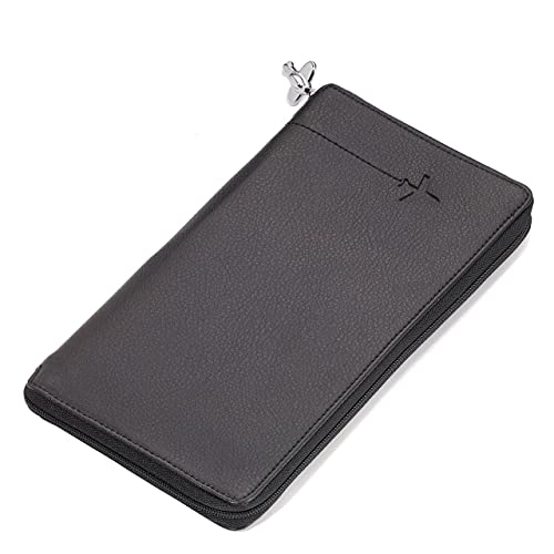 Troika - Funda para documentos de viaje Midnight - TRV69/LE - Funda para tickets, pasaporte, tarjetas, etc. - Con cremallera + Bolígrafo y lápiz capacitivo -de piel sintética - Negro - El original de Troika Cover