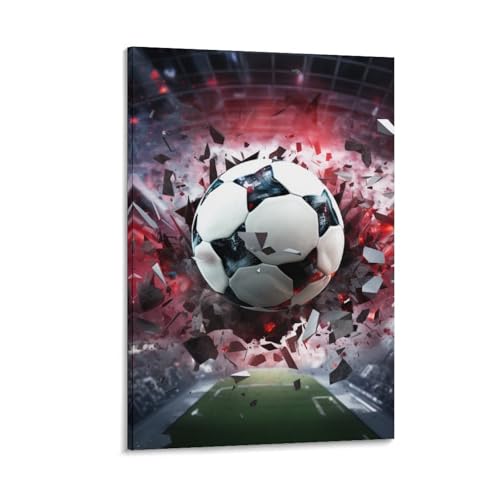 Football impression sur toile pour décorer un mur blanc de chambre