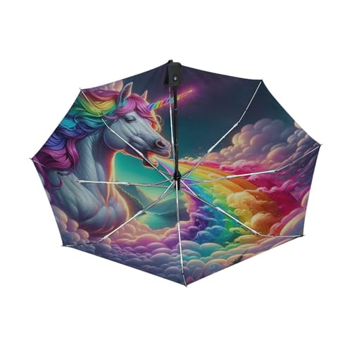 Parapluie automatique licorne arc-en-ciel compact GAIREG