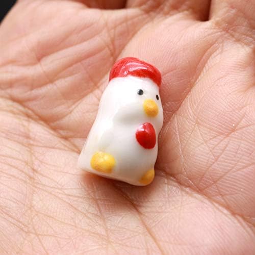 Miniatura 3 de Pukido 10 unids/lote chino impresión pollo porcelana granos 0.433x0.787 in animales cerámica granos encantos hecho a mano colgante DIY fabricación