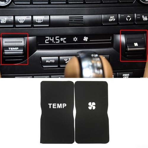 Juego de calcomanías de reparación de botón de control de clima de CA para Boxster 987 y 911 Series - Revestimiento de vinilo negro con letras blancas