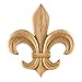 5" Height x 4-5/8" Width x 3/4" Depth Fleur de Lis Applique (Rubberwood)