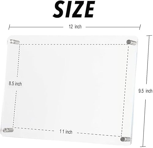 Halyuhn Acrylic 8.5 X 11 Picture Frame Set Of 3, Clear Wall Mount Floating Picture Frames, Degree, Certificate, Document, Lucite Transparent Picture Frames A4 Letter Size For Wall Decoration #TOP2
