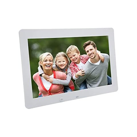 14 Inch Digital Frame 1280×800 Picture Frame Electronic Slideshow Wall/Desk Mount LED Picture Frame Support Slideshow/Video/Music for Home Decoration, Business Advertisement (Color : White) Cover