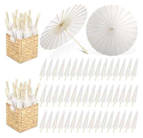 Sombrilla de papel blanco para accesorio DIY creativo y ambientación de eventos en lote