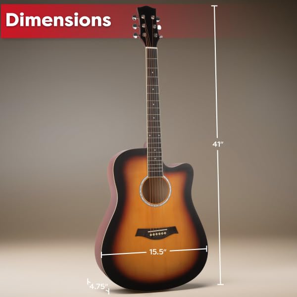Image of 41in Acoustic Guitar - Guitar Kit with Case, Strap, Capo, Spare Strings, and Picks - Beginner Guitars for Kids and Adults by Hey Play (Blue)