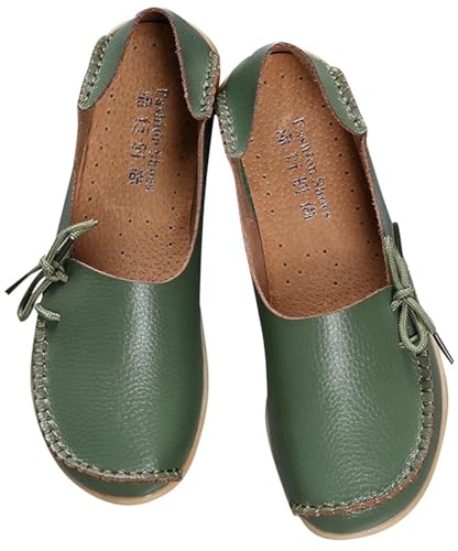 Image of Women's Leather Slipper Loafers Flat Shoes Slip-Ons