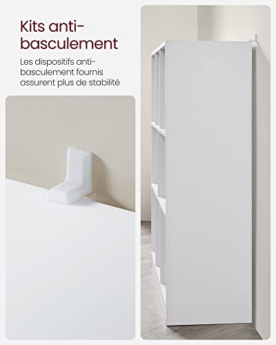 Bibliothèque 8 cubes blanche robuste 15 kg, VASAGLE