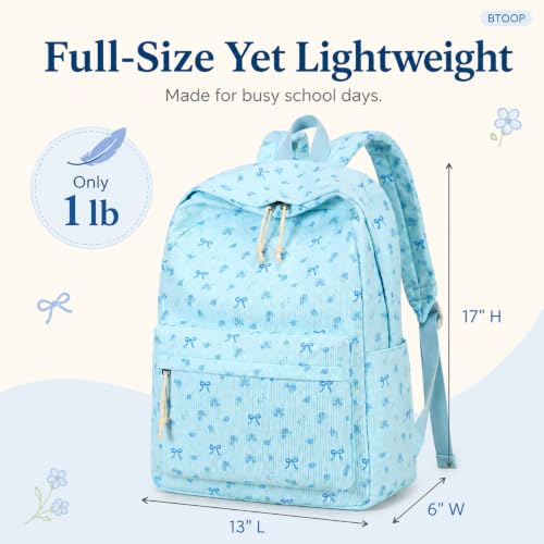 Image of BTOOP School Backpack for Teens Large Cute Bookbag Lightweight 15.6 inch Laptop Bag for Girls Women Casual High School College