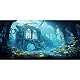MIRRORANG 120x46cm Cartoon Unterwasserwelt Aquarium Hintergrund Schloss Hintergrund Unterwasserwelt Aquarium Poster