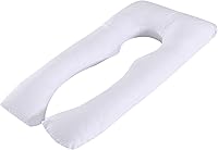 Vista 19 de Almohada de embarazo grande en forma de U de cuerpo completo con funda de almohada de algodón reemplazable y lavable para mujeres embarazadas que