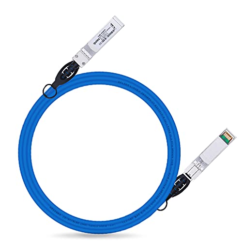 Image of ipolex Colored 10G SFP+ Twinax Cable, Direct Attach Copper(DAC) Passive Cable in Blue, 2m (6.56ft), for Cisco SFP-H10GB-CU2M, Meraki, Ubiquiti, Mikrotik, Intel, Fortinet, Netgear, D-Link, Supermicro