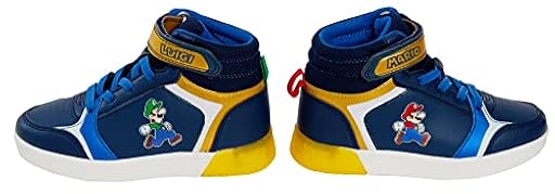 Super Mario Brothers Hi Top - Zapatillas deportivas con luces para niños, Blue, 30 EU | Ya disponible en tu tienda friki favorita! En mundofriki.es!