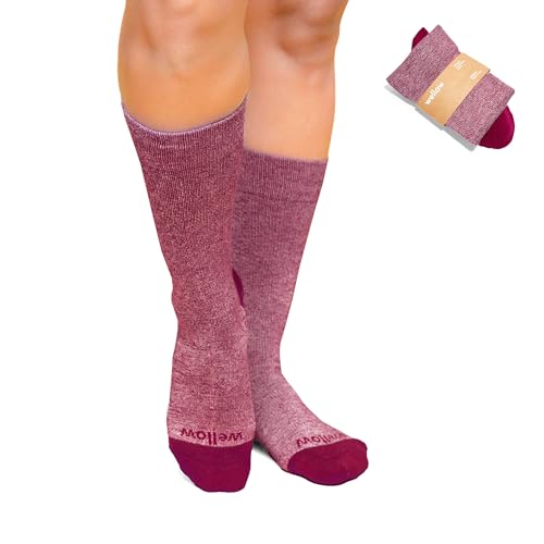 Image of Wellow Knee High Compression Socks for Men & Women, 18-25 mmHg, Bamboo Viscose, Swelling Relief