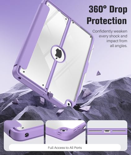 Protection écran iPad 9e/8e/7e génération coque intégrale violette - 6