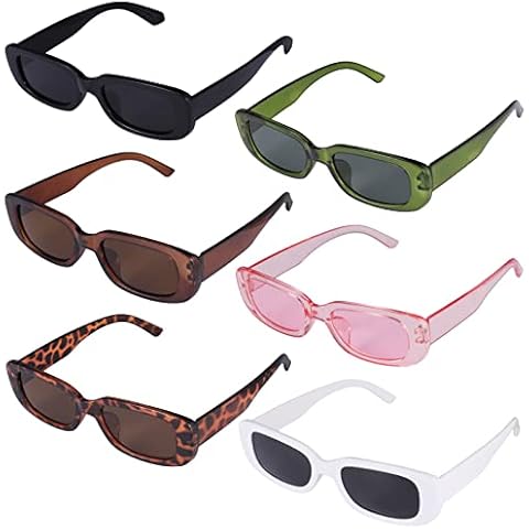 FANTESI 6 Pcs Retro Rectangle Sunglasses Set Cover