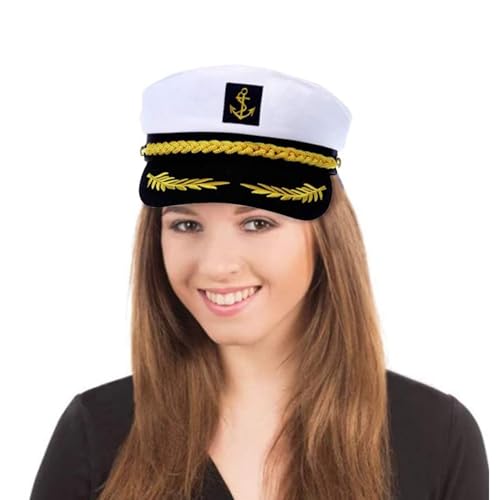 Yate Rock Party Outfit Damen verstellbare Yacht Hut Kostüm Kopfbedeckung für Cosplay Boot Schiff Halloween Seefahrt