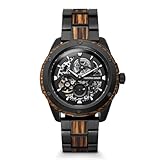 Original Grain Whiskey Black Rugged Automatic 44mm | Automatic Movement, 316L Stainless Steel, Adjustable Watch Band | 10ATM Water-Resistant & Scratch-Resistant | Whiskey Barrel Wood