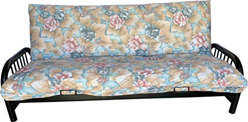 Futon Mattress Covers, Slipcovers, Bed Covering, 100% Cotton (Twin, Full, Queen) (Flower #17, Twin Splits 6 x 39 x 54 & 6 x 21 x 39)