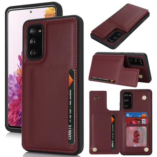 Étui portefeuille Galaxy S20 FE rouge avec blocage RFID iCoverCase