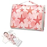 Wiederverwendbare Wickelunterlagen mit Taschentuchtasche, Enkelin, Muscheln, Koralle, adrett, Strand, Sommer, wasserdicht, Wickelunterlage für Baby, leichte und faltbare Wickelstation, Cambiadores de