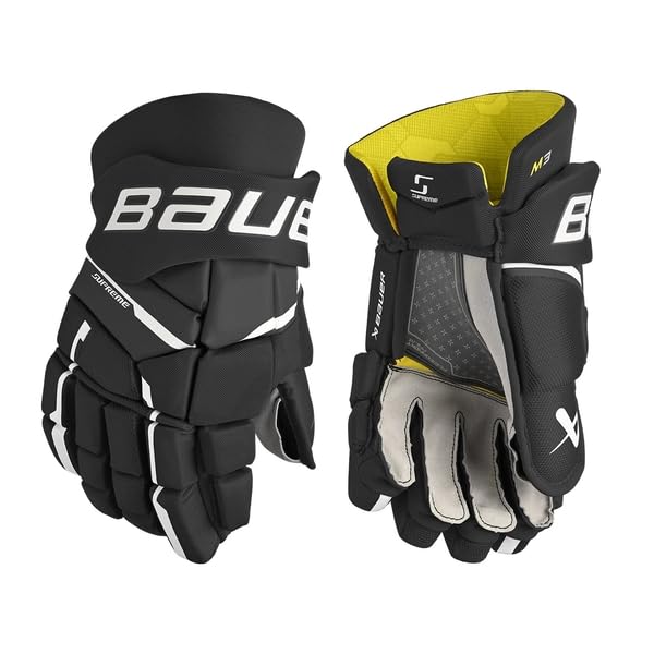 Bauer Supreme M3 - Guantes intermedios, tamaño: 13 pulgadas, color: negro/blanco