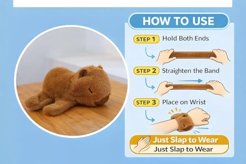 Image of Cute Animal Fur Plush Slap Wristband for Kids -Soft Toy Bracelet, Adjustable Snap Band for Boys & Girls