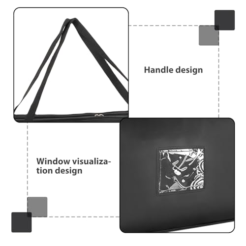 GOEDCH Geschenkpapier Aufbewahrung: Schwarz Wasserdichtes Geschenkpapier Organizer mit Sichtfenster, Kartenfach, Geschenkpapierrollen Aufbewahrungstasche mit Fächern und Handhabung, für Weihnachten