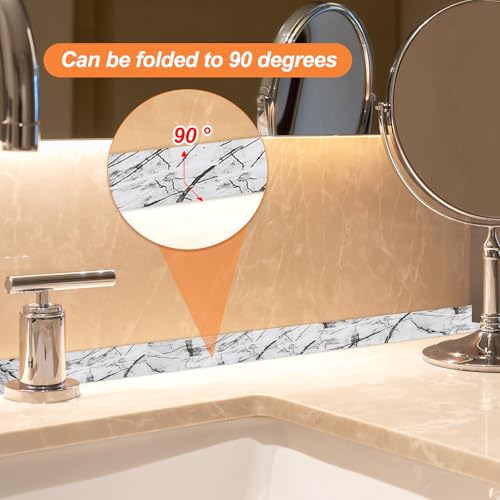 Image of PATIKIL Caulk Tape Waterproof Self Adhesive, PVC Toilet Caulking Sealant Strip Bathtub Caulk Sealing Strip Tape for Bathroom Kitchen Countertop, Ink Stone Pattern (1.5 Inch x 10.5 Ft)