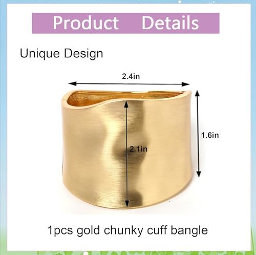 1-3Pcs Bangles Bracelets for Women Chunky Polished-Finish Wrist Cuff Wrap Bangle Opening Wide-Grooved Statement Fashion Jewelry Bracelet for Women - Image 4