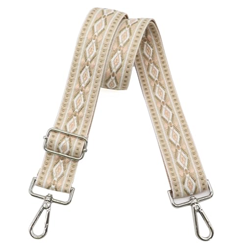 Image of LEMEDE Purse Strap Adjustable Replacement Crossbody Bag Straps Retro Jacquard Embroidery Shoulder Straps for Shoulder Bag
