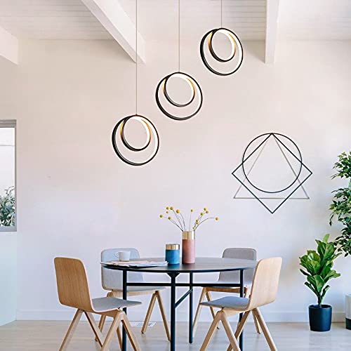 Plafonnier à anneau LED noir pour illuminer un îlot de cuisine sombre - 7