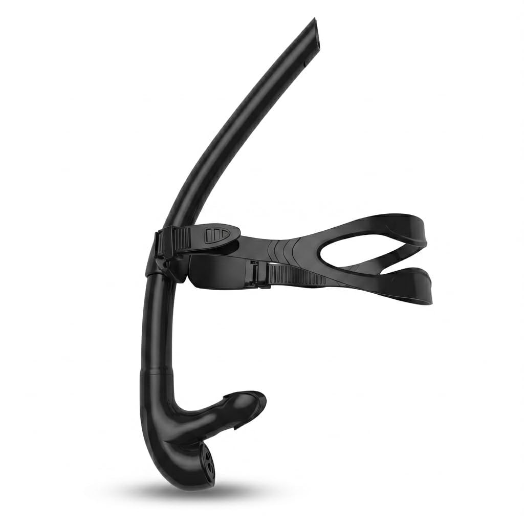 Tuba da nuoto frontale professionale per adulti, punta in silicone morbido con valvola di spurgo a senso unico, ideale per l'allenamento di triathlon e nuoto, cinghia regolabile e confortevole