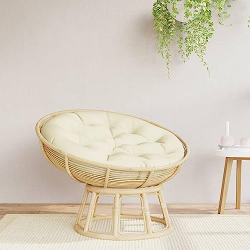 SooIarix Round Outdoor Patio Cushion Cream, 39.4"x4.3" Thick Oxford Fabric,