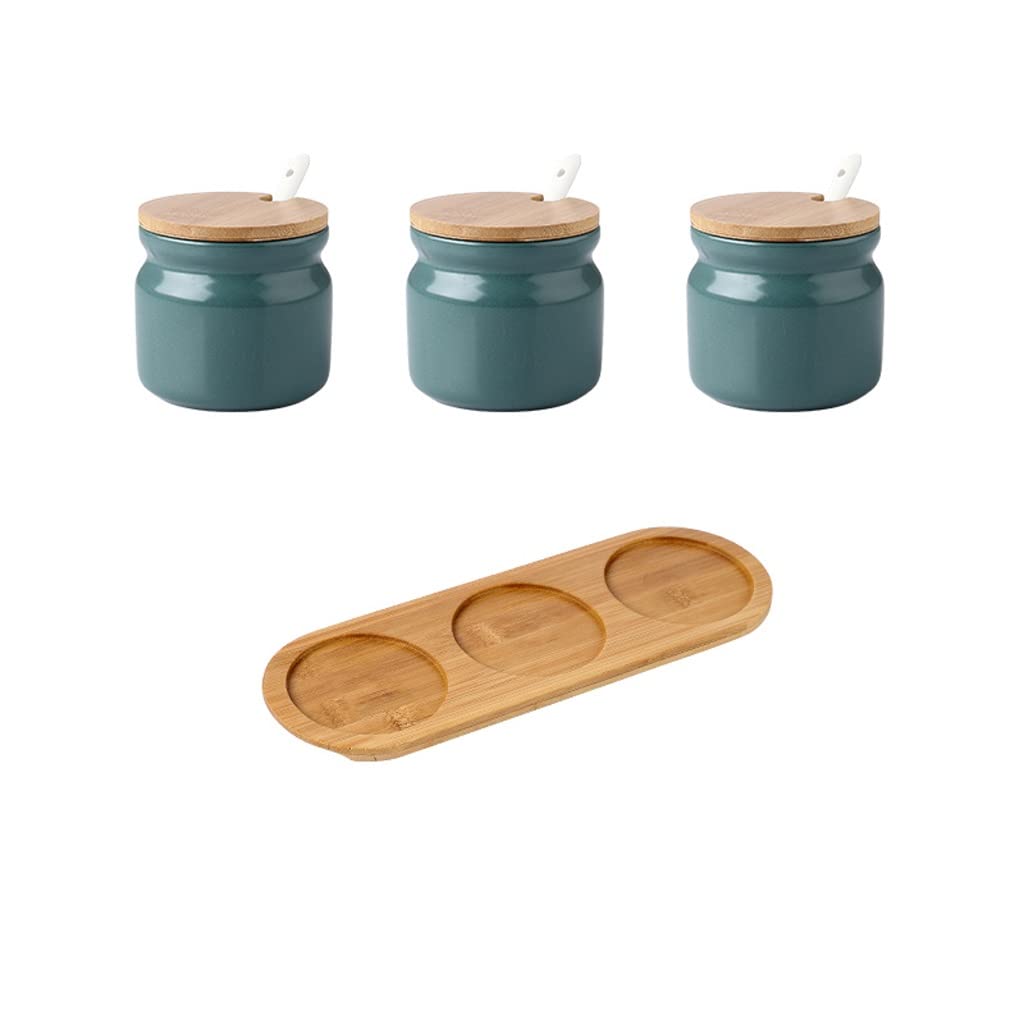 TBLOTYD Condiment Can Simple Ceramic Household Seasoning Jar Vinegar Oil Bottle Pot Combination Set Salt Jar Seasoning Jar Condiment Box seasoning Box Storage Bottle Se,A-S
