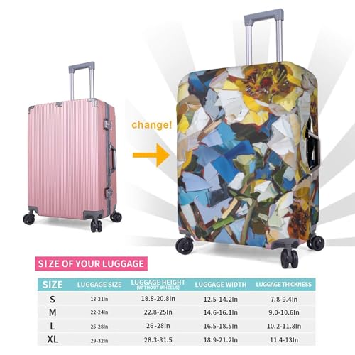 yellow and white flower Elastic Travel Luggage Cover Travel Suitcase Protective Cover 6